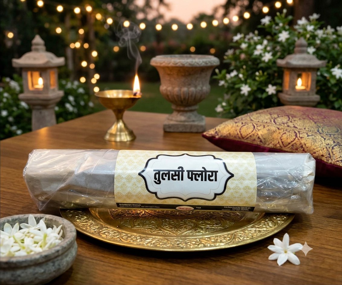 The Sacred Tulsi Flora Incense Sticks — Bamboo-Free
